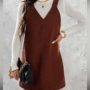 Corduroy overall dress 🤎